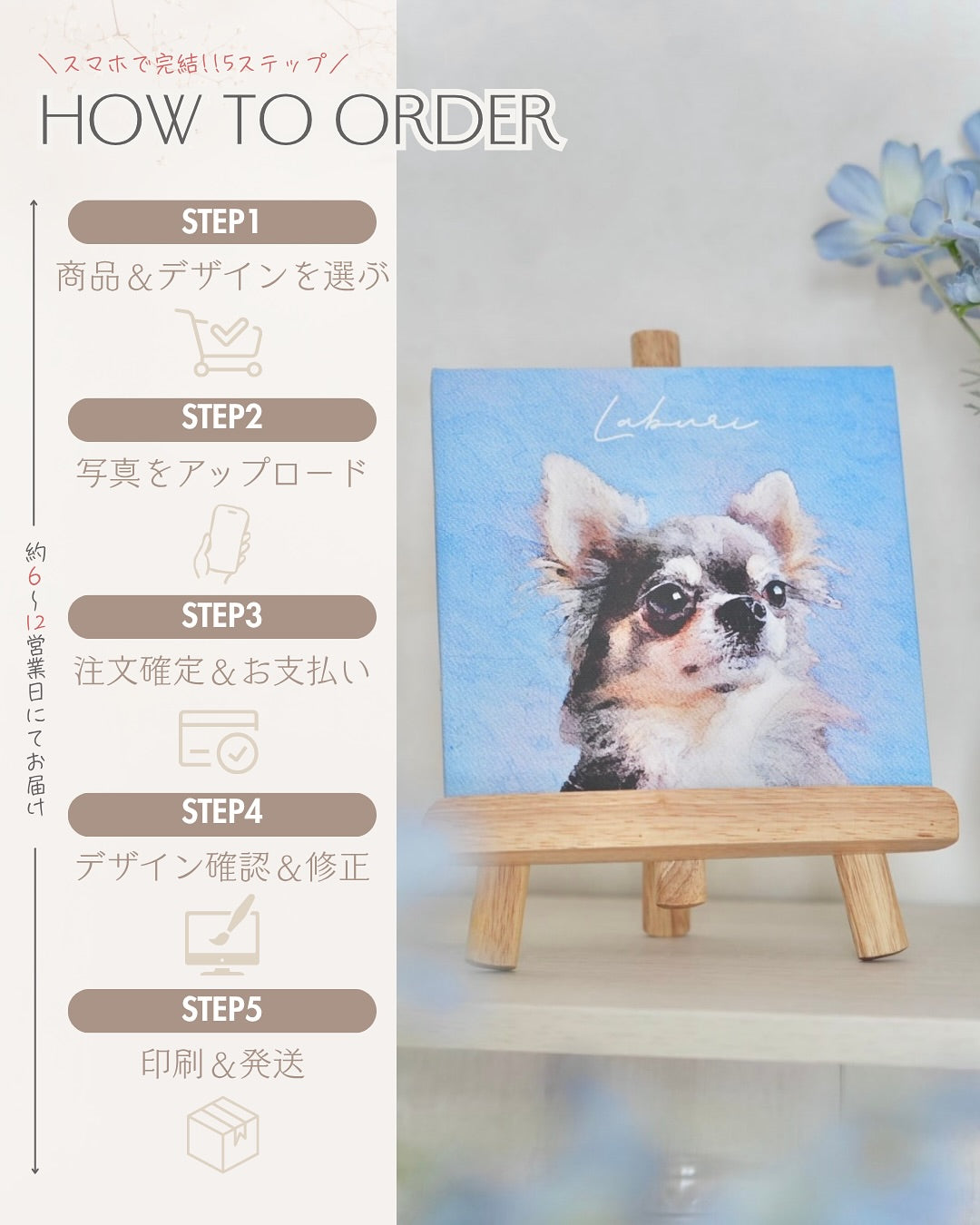 オーダーメイドペットアート うちの子アート 水彩画風