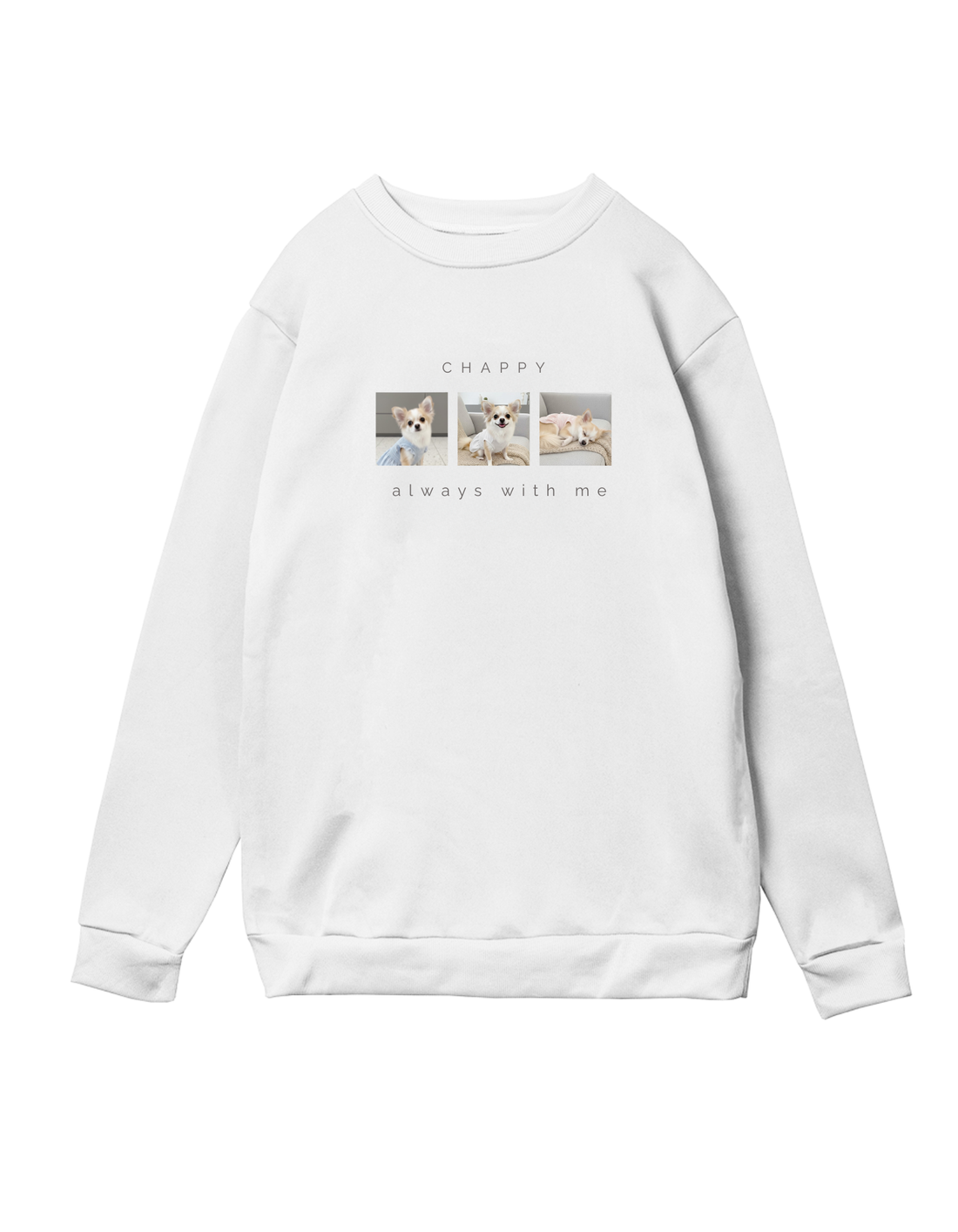 Always with me  オーダーメイド うちの子スウェット ペットスウェット 犬の写真 お名前入り　